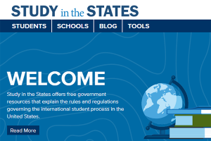 screenshot of study in the states homepage